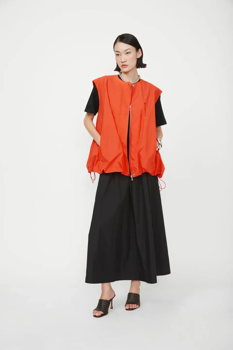 Isabelle Blanche vestă tangerine efect balon