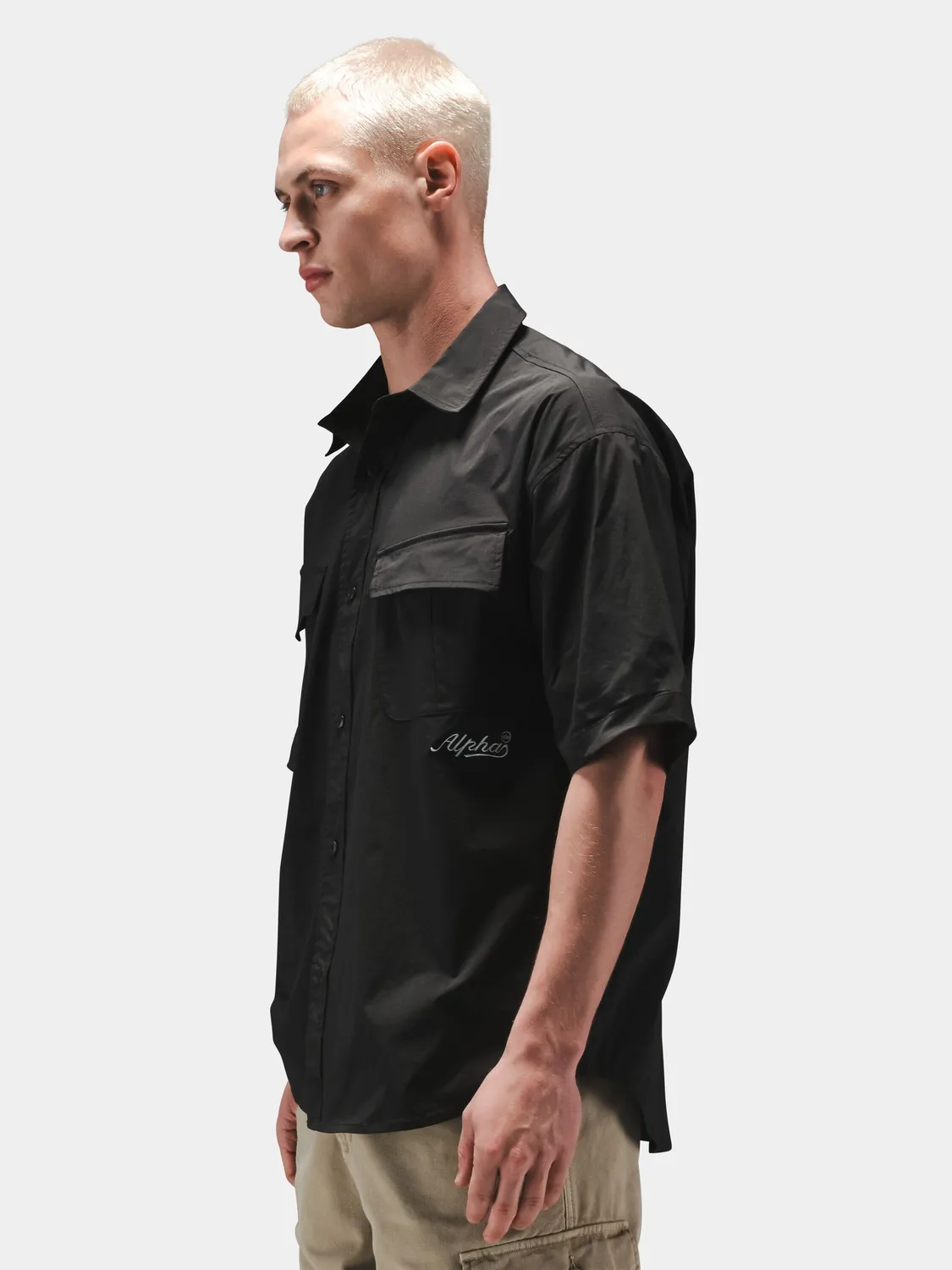 Alpha Industries Fatigue Relaxed camasa Black cu buzunare cargo