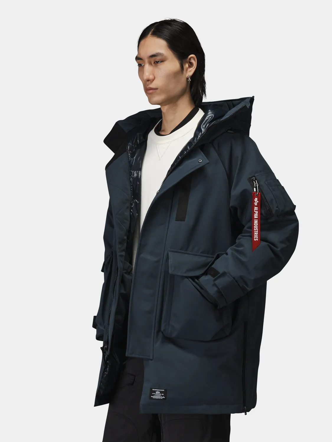 Alpha Industries Sergeant Puffer Parka palton albastru puf