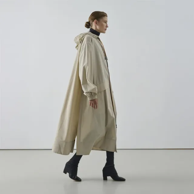 K-Way Pradel trench dama gri supradimensionat impermeabil