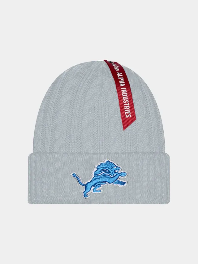 Alpha Industries Detroit Lions Short Cuff caciula gri lana