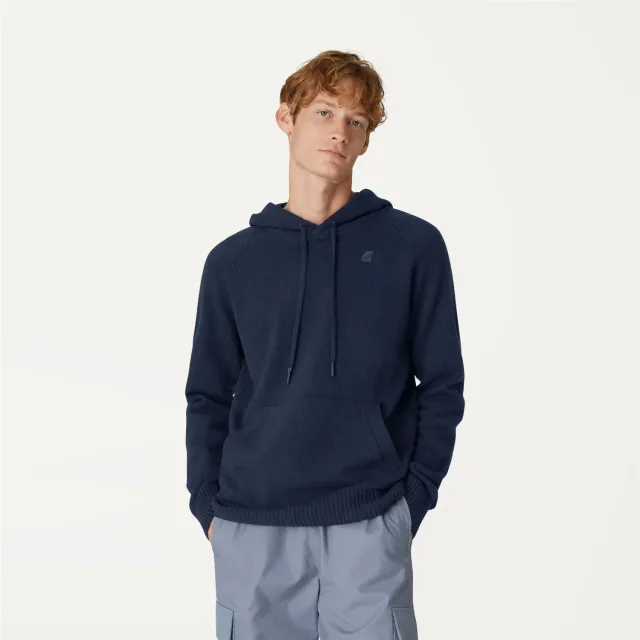 K-Way Richie Lambswool pulover albastru cu glugă