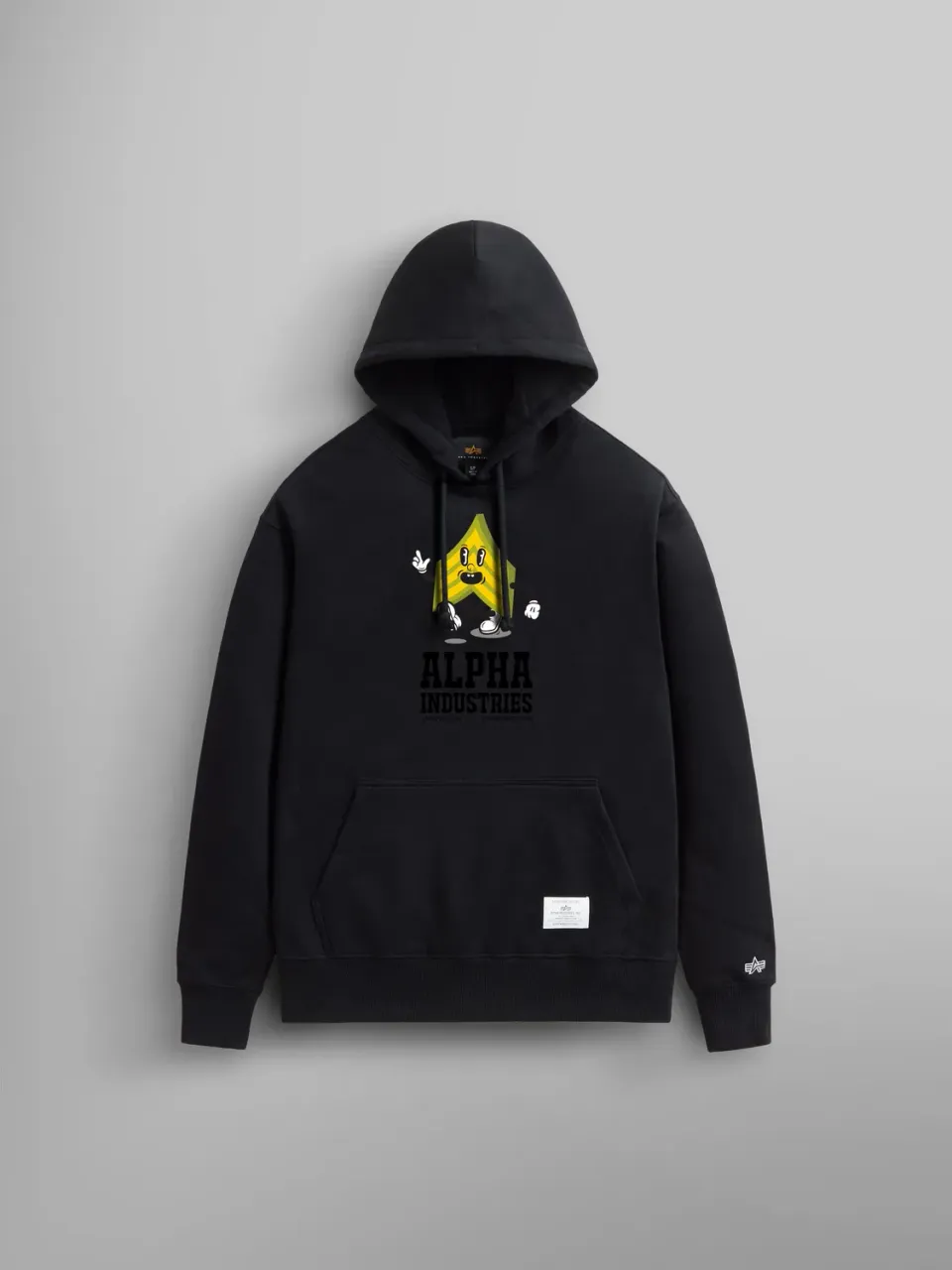 Alpha Industries Alpha Badge hanorac negru bumbac