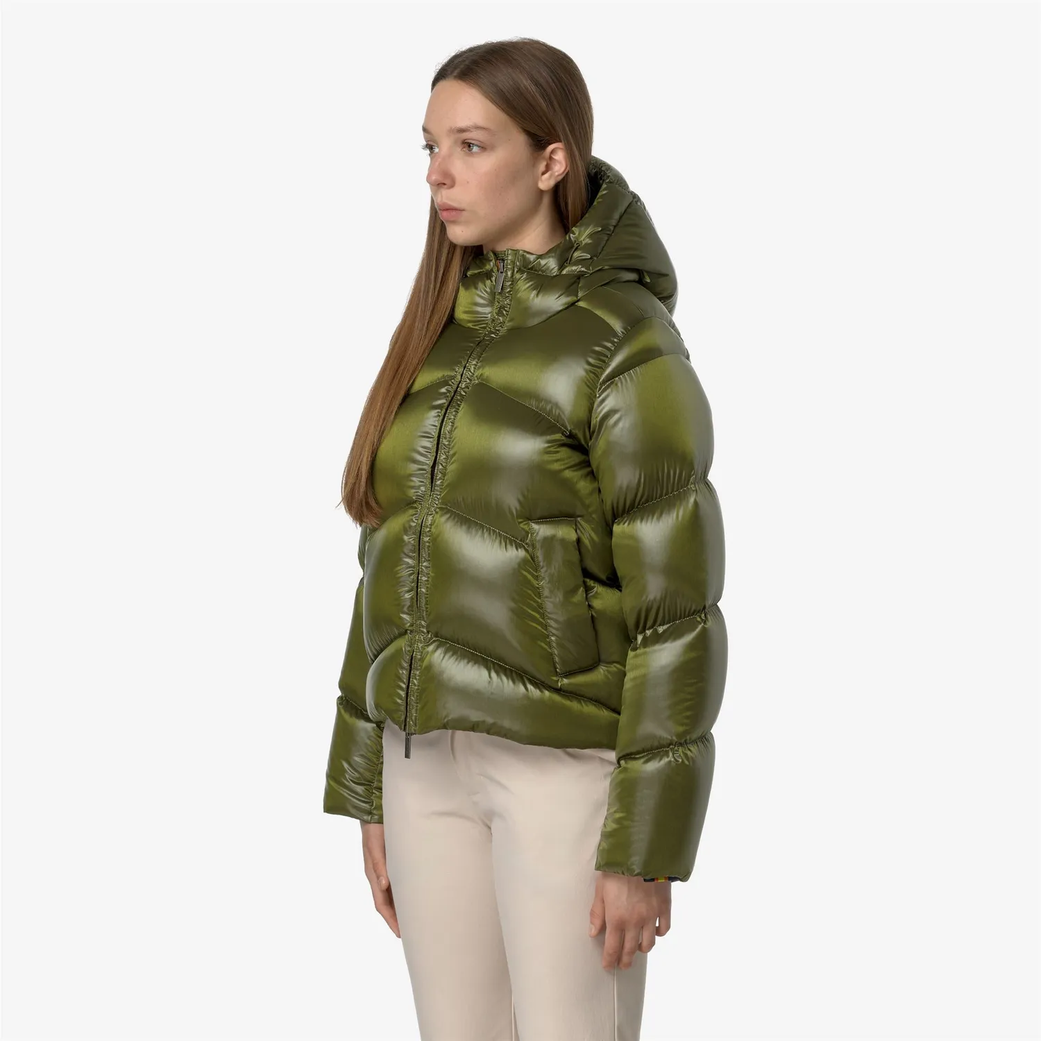 K-Way Ninev Crystal Chintz geaca dama verde groasa