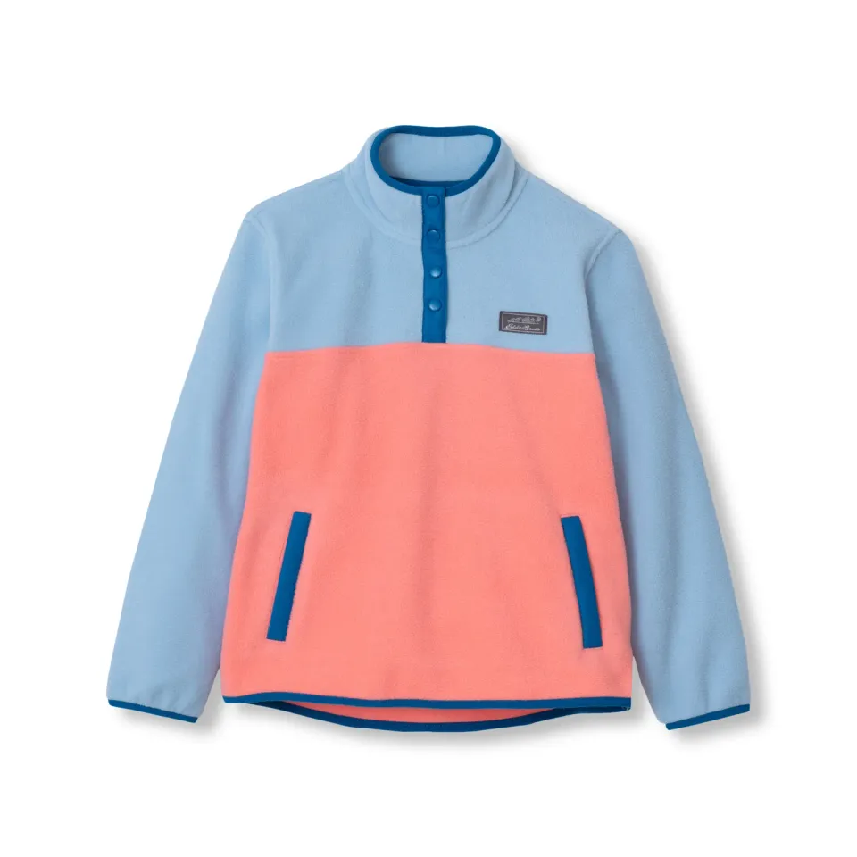 Eddie Bauer Quest Fleece Snap Neck pulover Carnation moale
