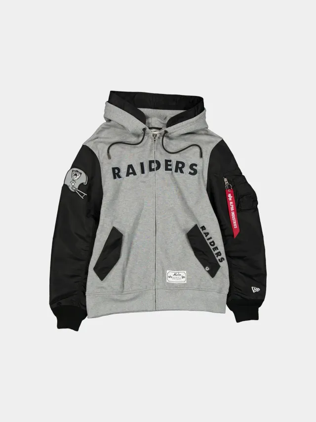 Alpha Industries MA-1 Oakland Raiders hanorac negru bumbac