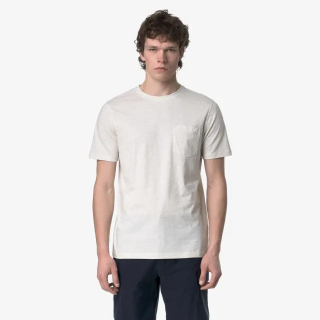 K-Way Sigur Jersey Slim tricou alb bleached mel slim
