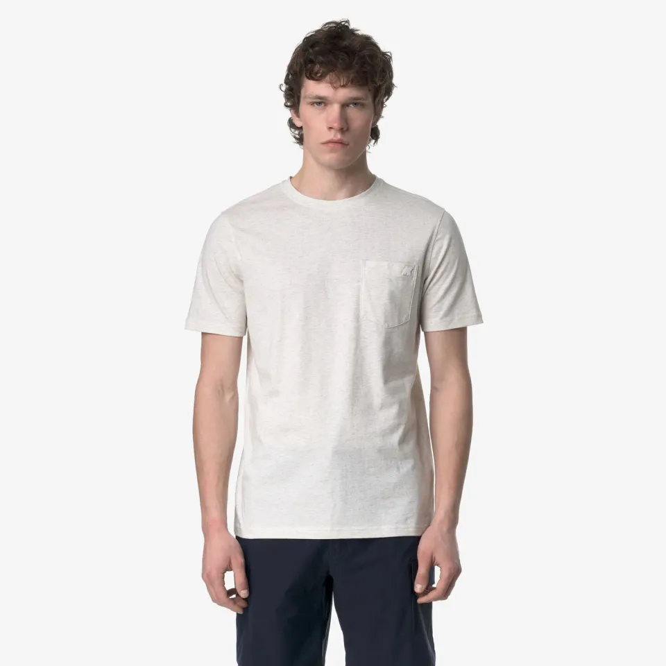 K-Way Sigur Jersey Slim tricou alb bleached mel slim