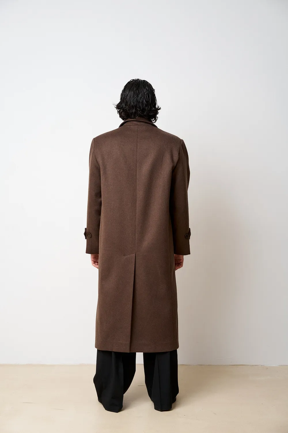 Mareus 529 palton lână bărbați lung maro Espresso Brown