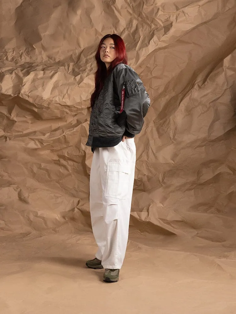 Alpha Industries MA-1 Shirring palton bomber gri matlasat