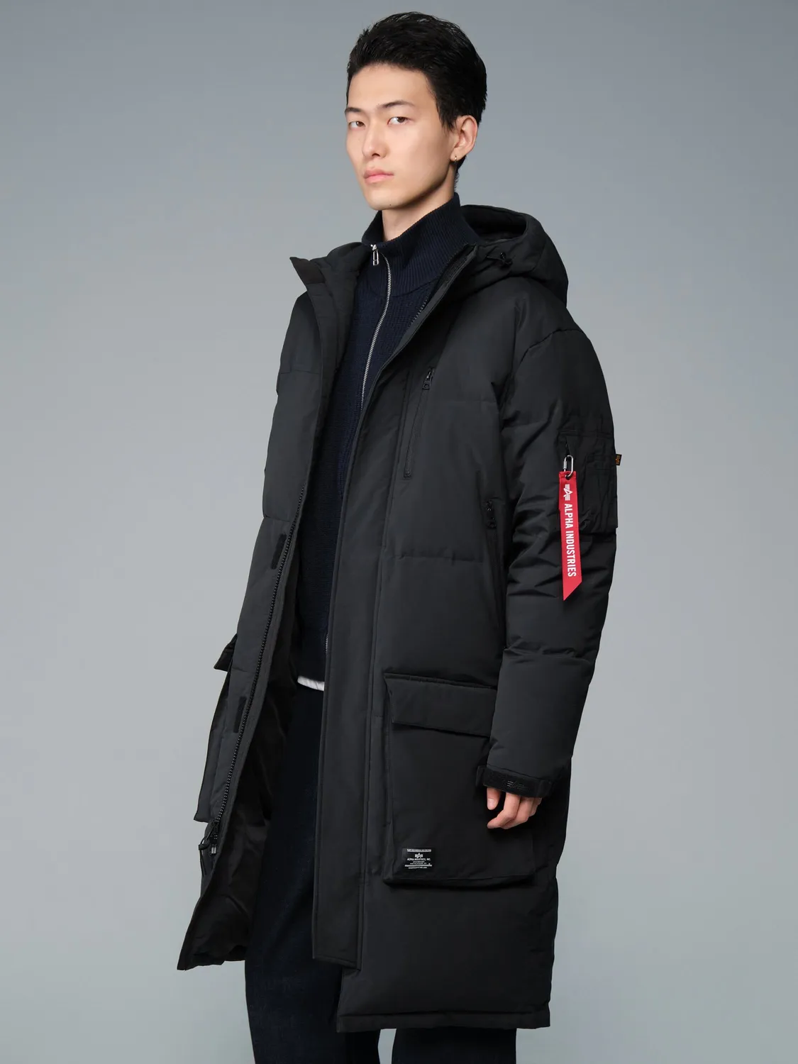 Alpha Industries Carson palton puffer lung negru puf