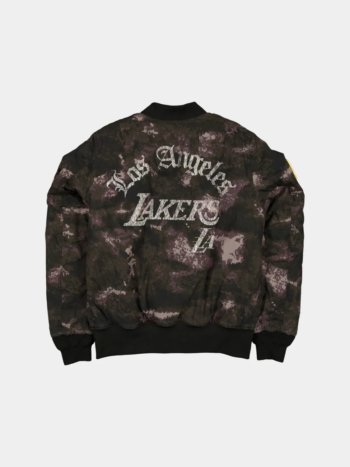 Alpha Industries MA-1 Lakers geacă bomber negru camuflaj