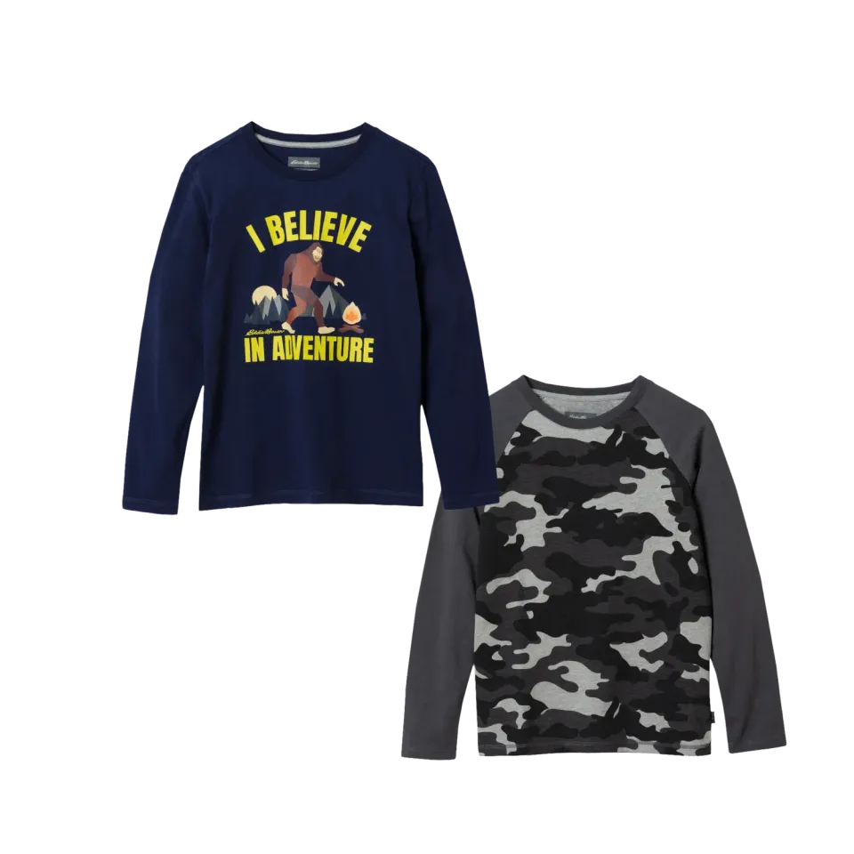 Eddie Bauer tricou băieți bleumarin 2-pack bumbac