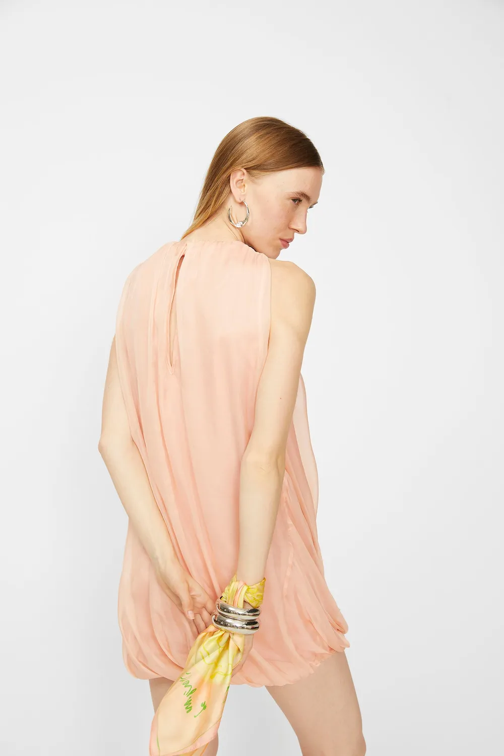 Isabelle Blanche Dress rochie mătase roz fără mâneci