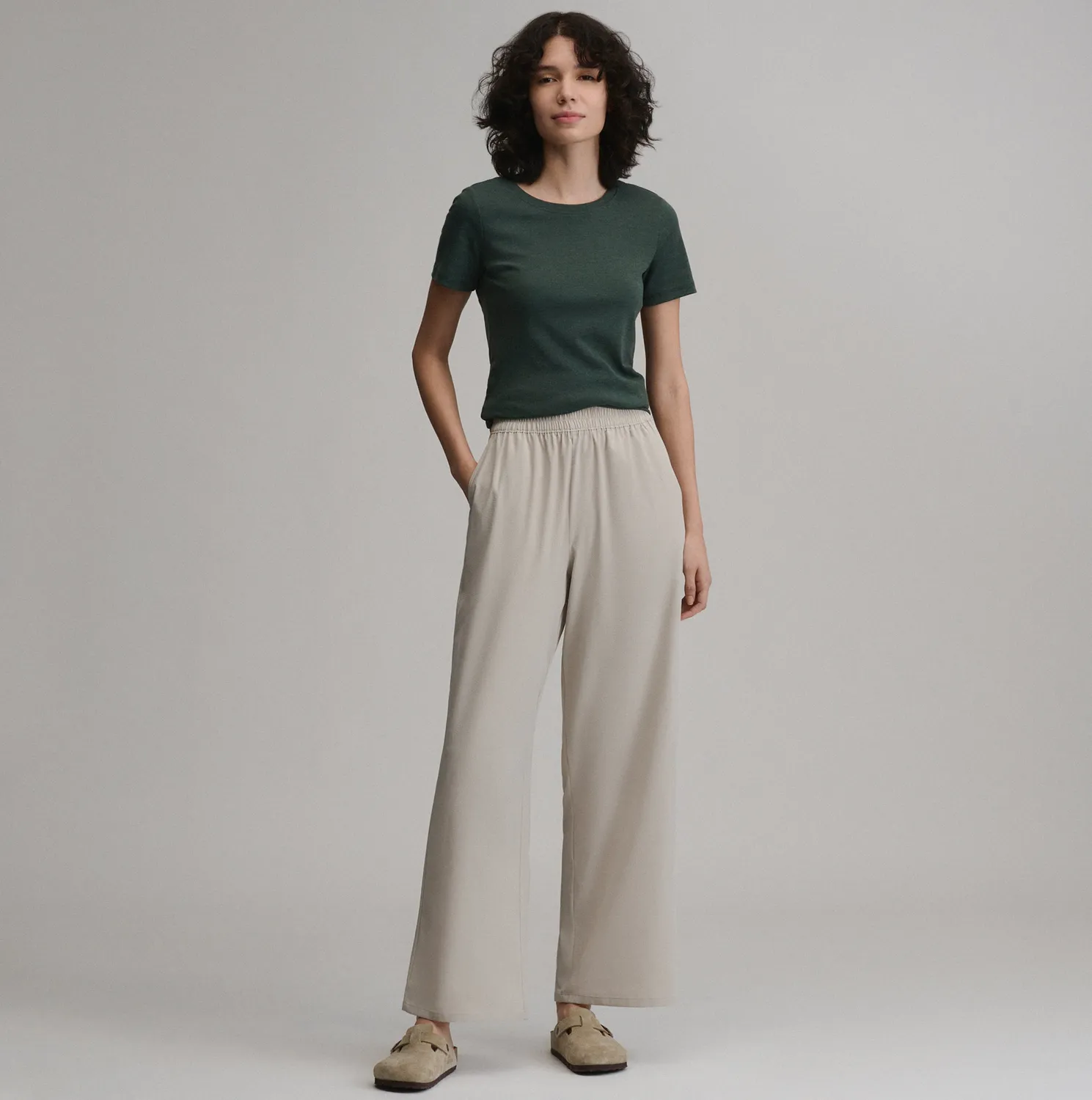 Eddie Bauer Rio Textured pantaloni dama Sage lejeri