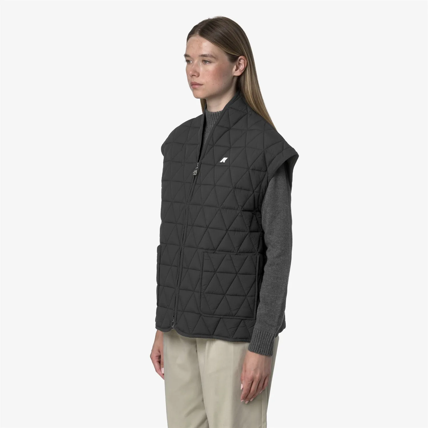 K-Way Saloire Diamond Quilted vestă damă gri călduroasă