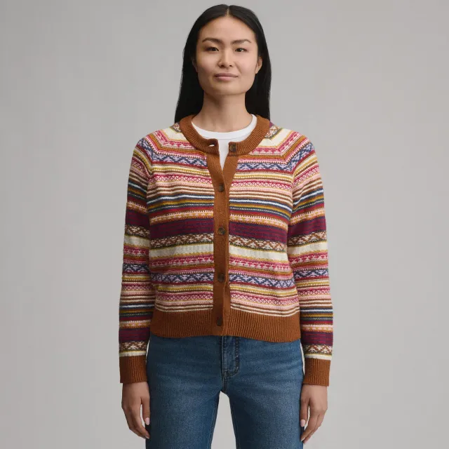 Eddie Bauer Signature Cardigan Stripe cardigan dungi rust heather