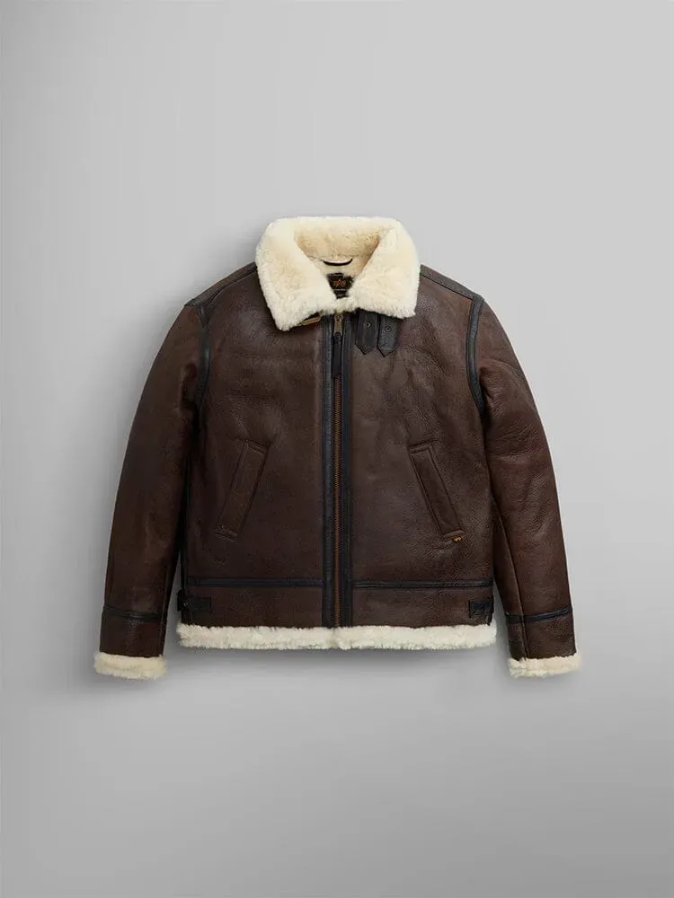Alpha Industries B-3 Sherpa geaca piele maro shearling