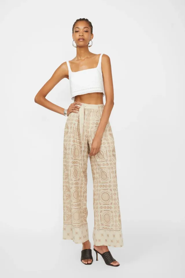 Isabelle Blanche top alb poplin dantela bumbac