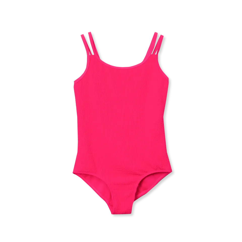 Eddie Bauer Sea Spray costum baie fete Knockout Pink UPF50+