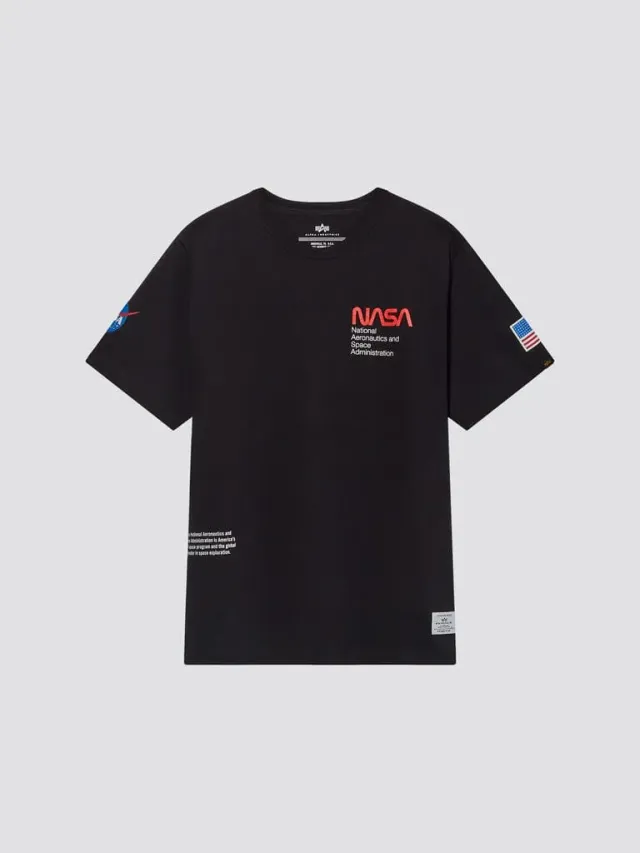 Alpha Industries NASA Worm Logo tricou negru bumbac