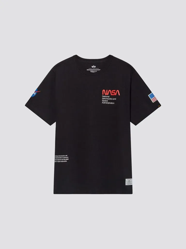 Alpha Industries NASA Worm Logo tricou negru bumbac