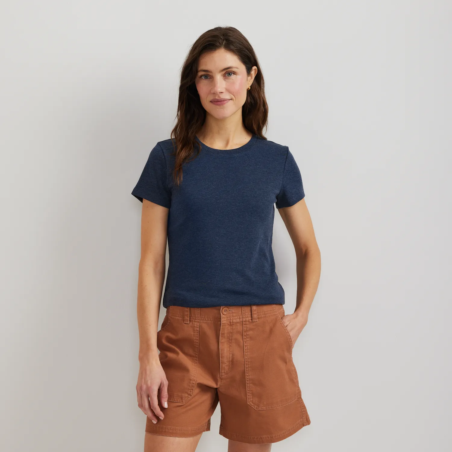 Eddie Bauer Everyday Crewneck tricou dama maneca scurta alb bumbac