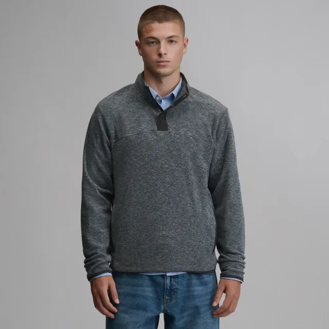 Eddie Bauer Chutes Snap Mock pulover polar gri inchis