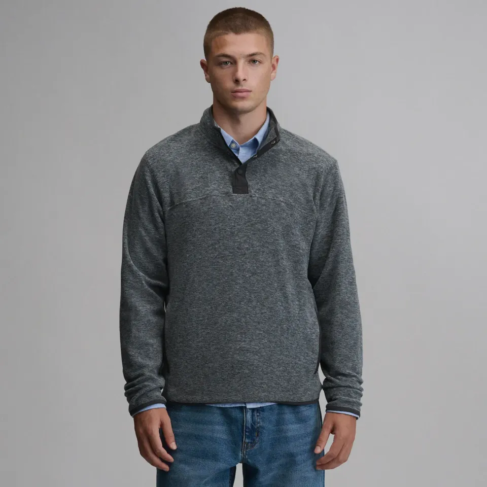 Eddie Bauer Chutes Snap Mock pulover polar gri inchis