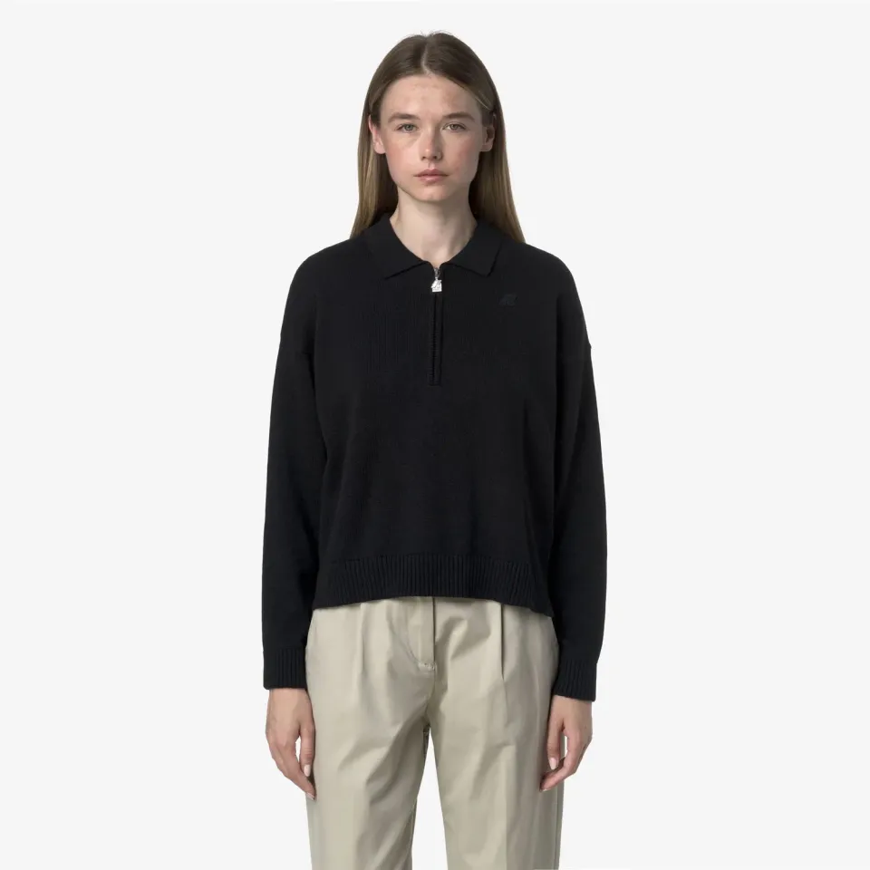 K-Way Gramarnier Cotton Cashmere pulover negru melange calduros