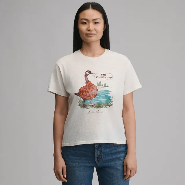 Eddie Bauer Goose tricou bumbac ivory