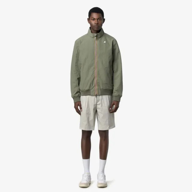 K-Way Arsene Cotton Double geaca scurta verde reversibila