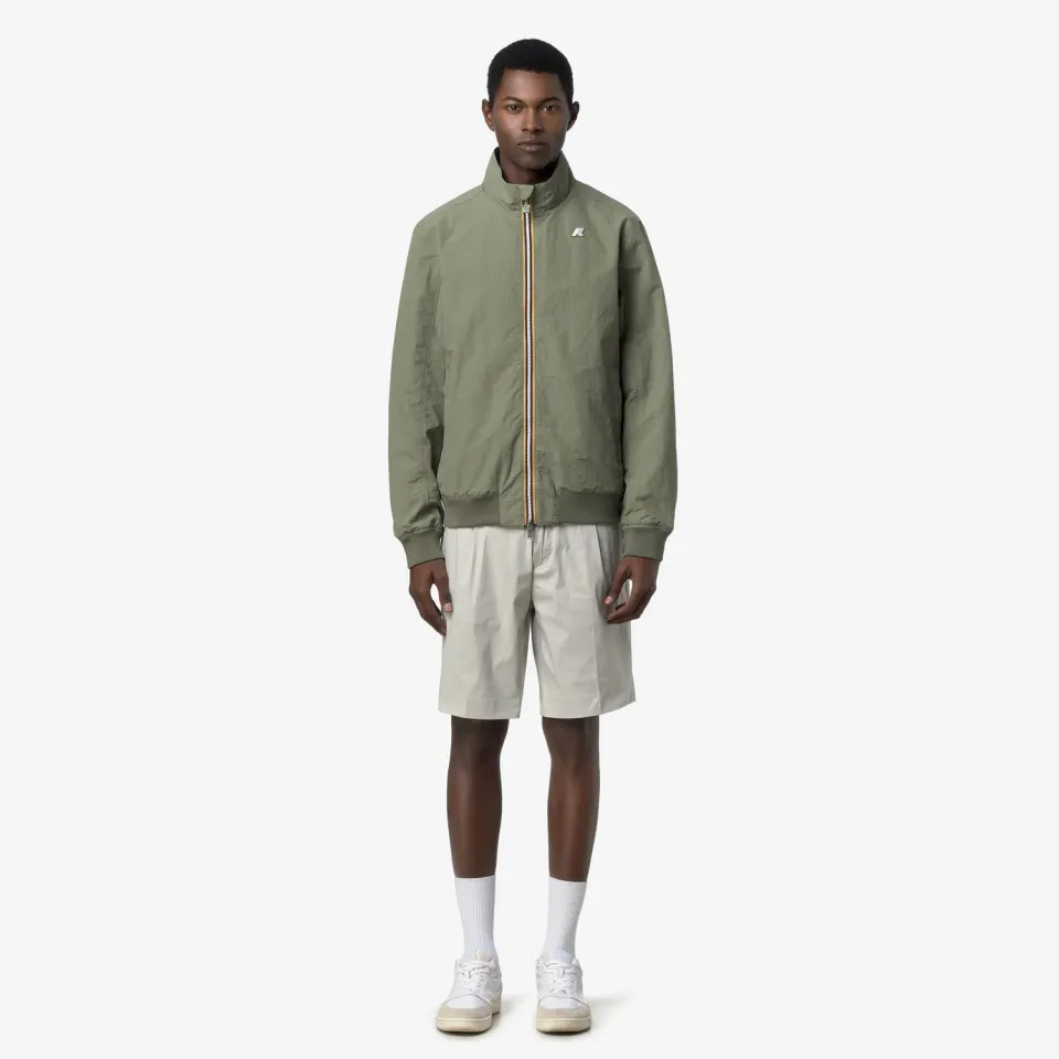 K-Way Arsene Cotton Double geaca scurta verde reversibila
