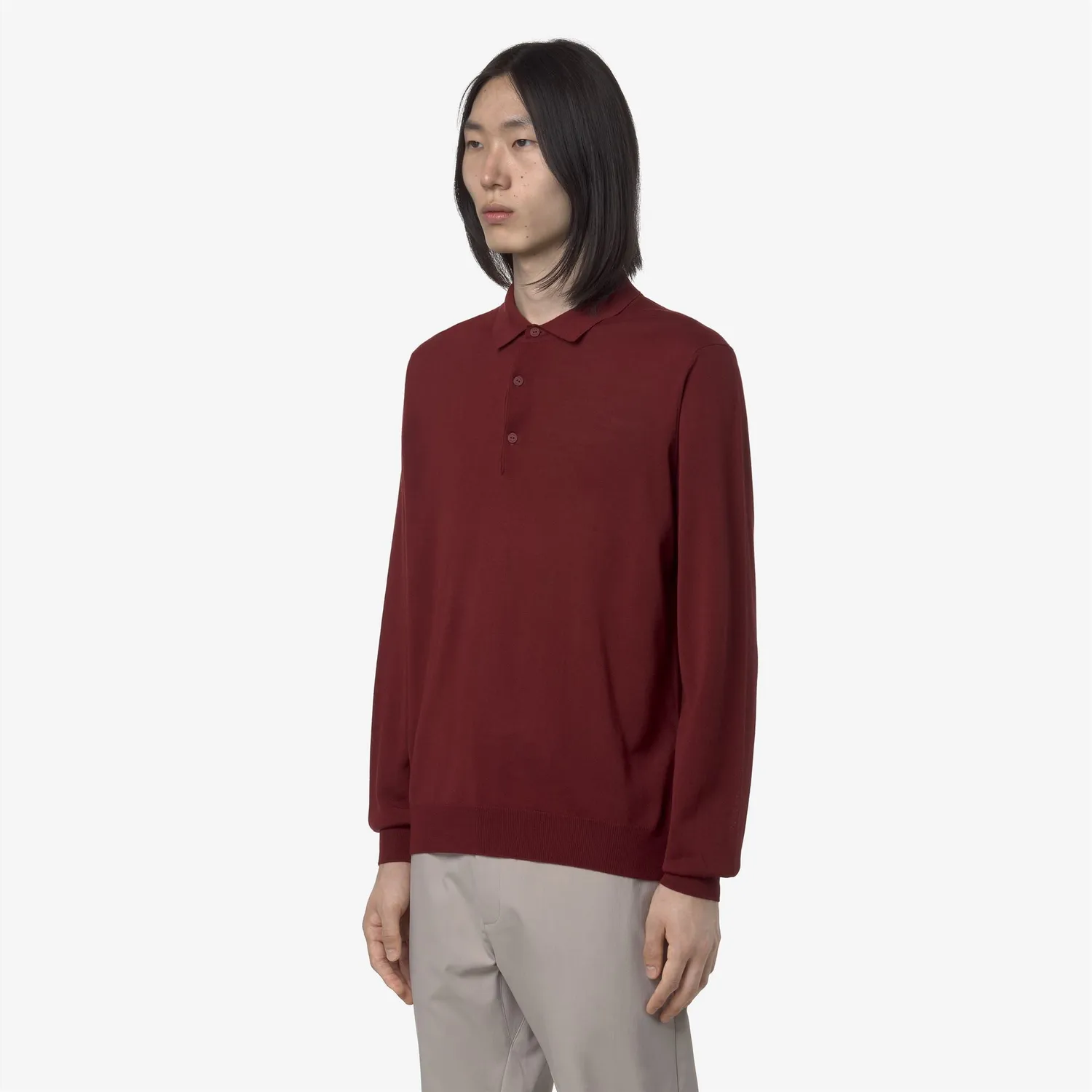 K-Way Rey pulover barbati rosu merinos polo