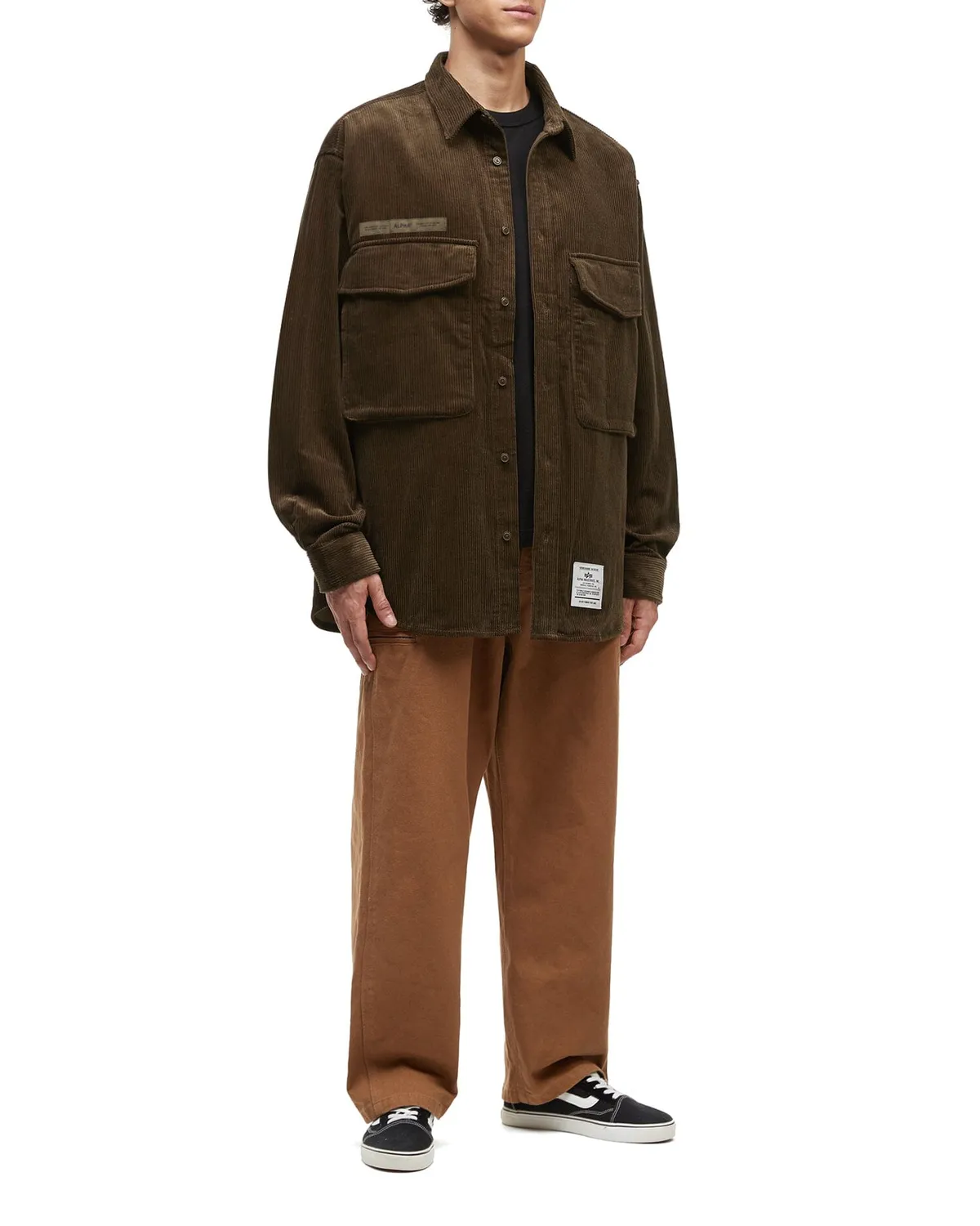 Alpha Industries UNFRM camasa corduroy Rust din bumbac