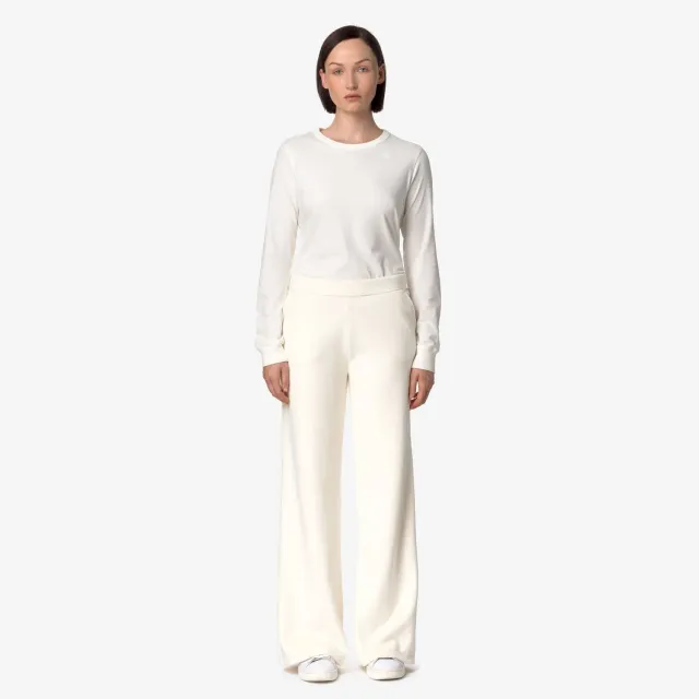 K-Way Jenny Velour Polar pantaloni damă albi căptușiți