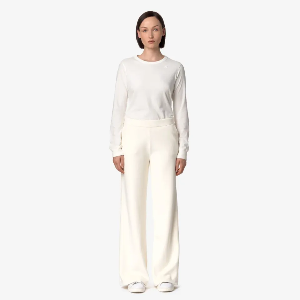 K-Way Jenny Velour Polar pantaloni damă albi căptușiți