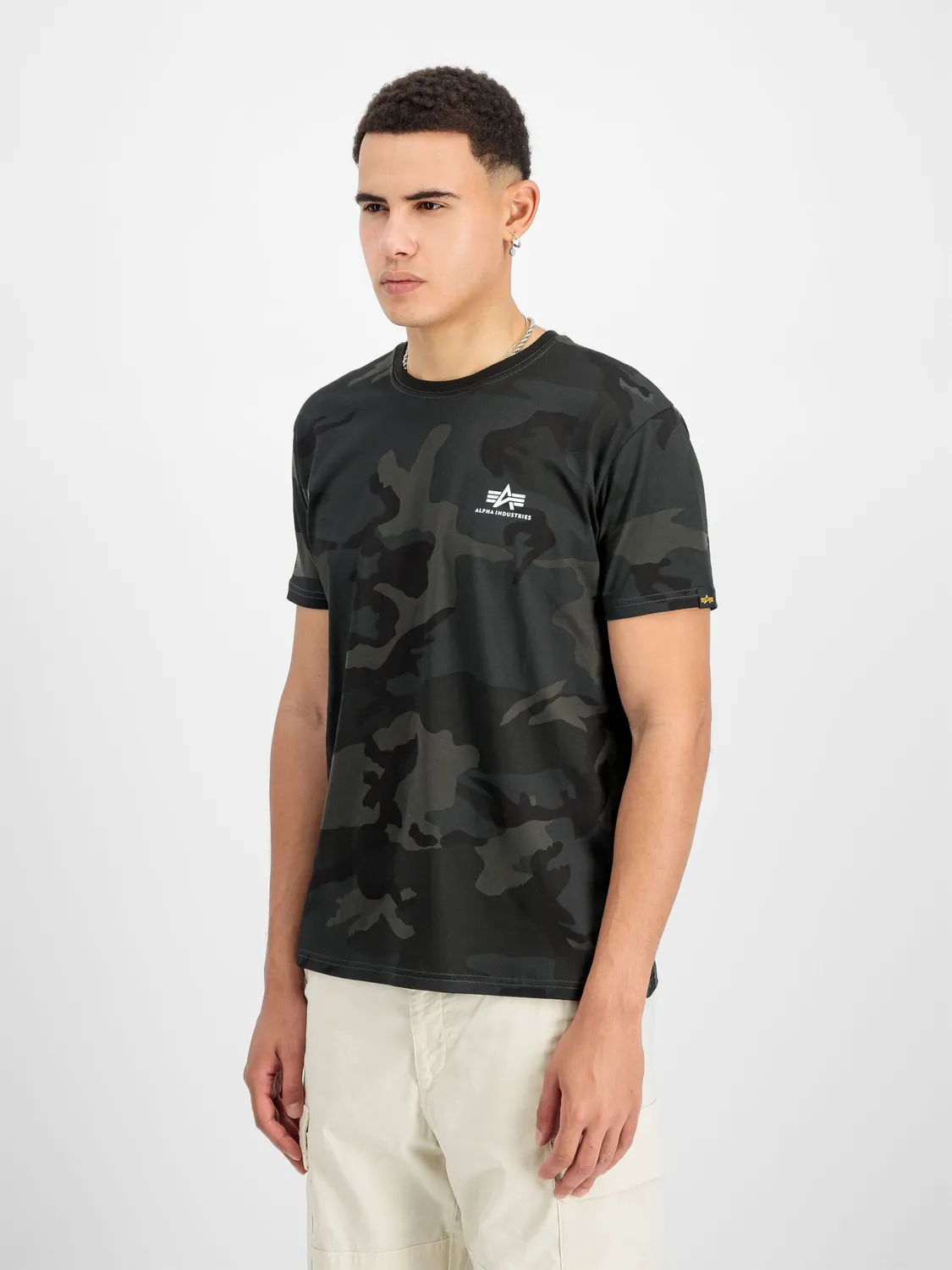 Alpha Industries Basic Small Logo tricou camo Desert Camo bumbac