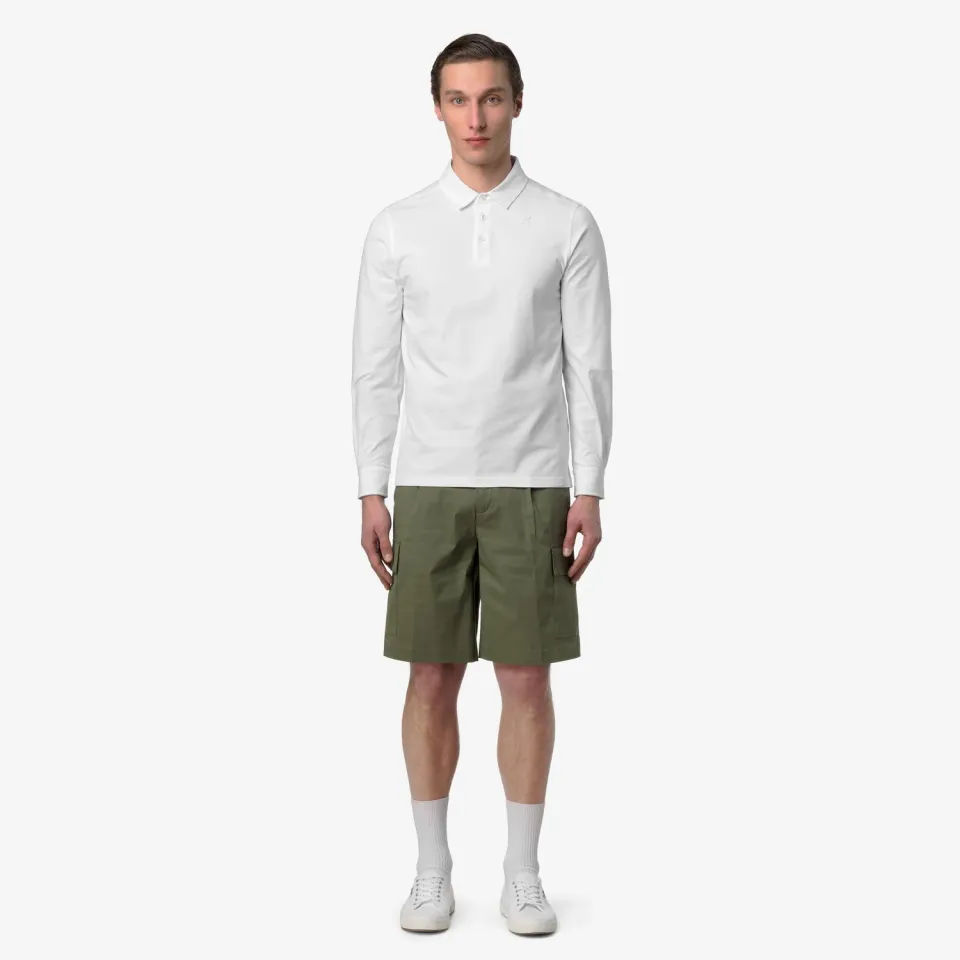 K-Way Tibor Lt Stretch Jersey Slim polo bărbat alb