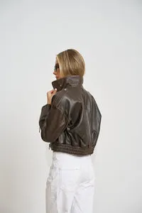 Mareus Vintage 663 geacă piele crop antique brown