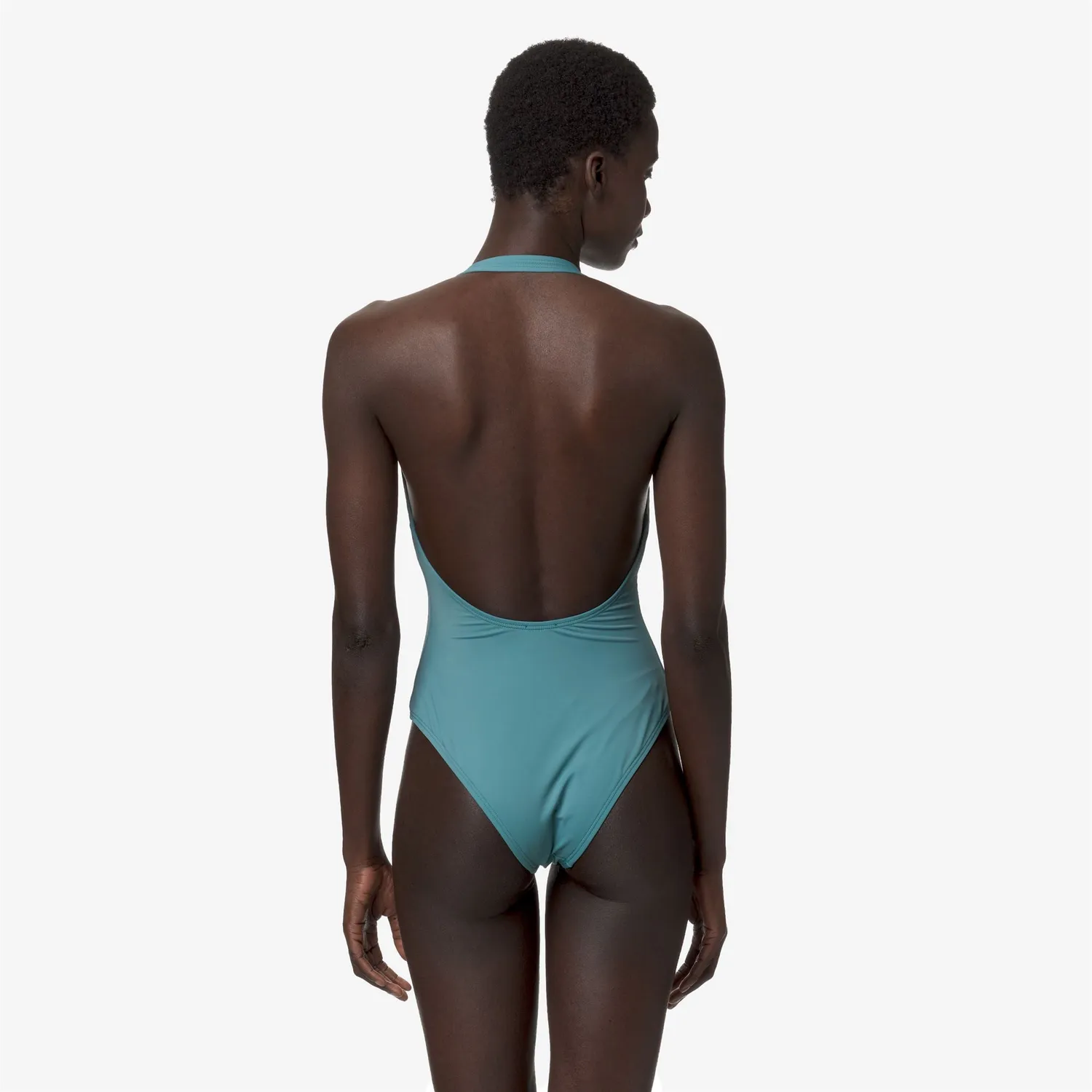 K-Way Sylvie Beach costum de baie intreg verde-albastru cu fermoar