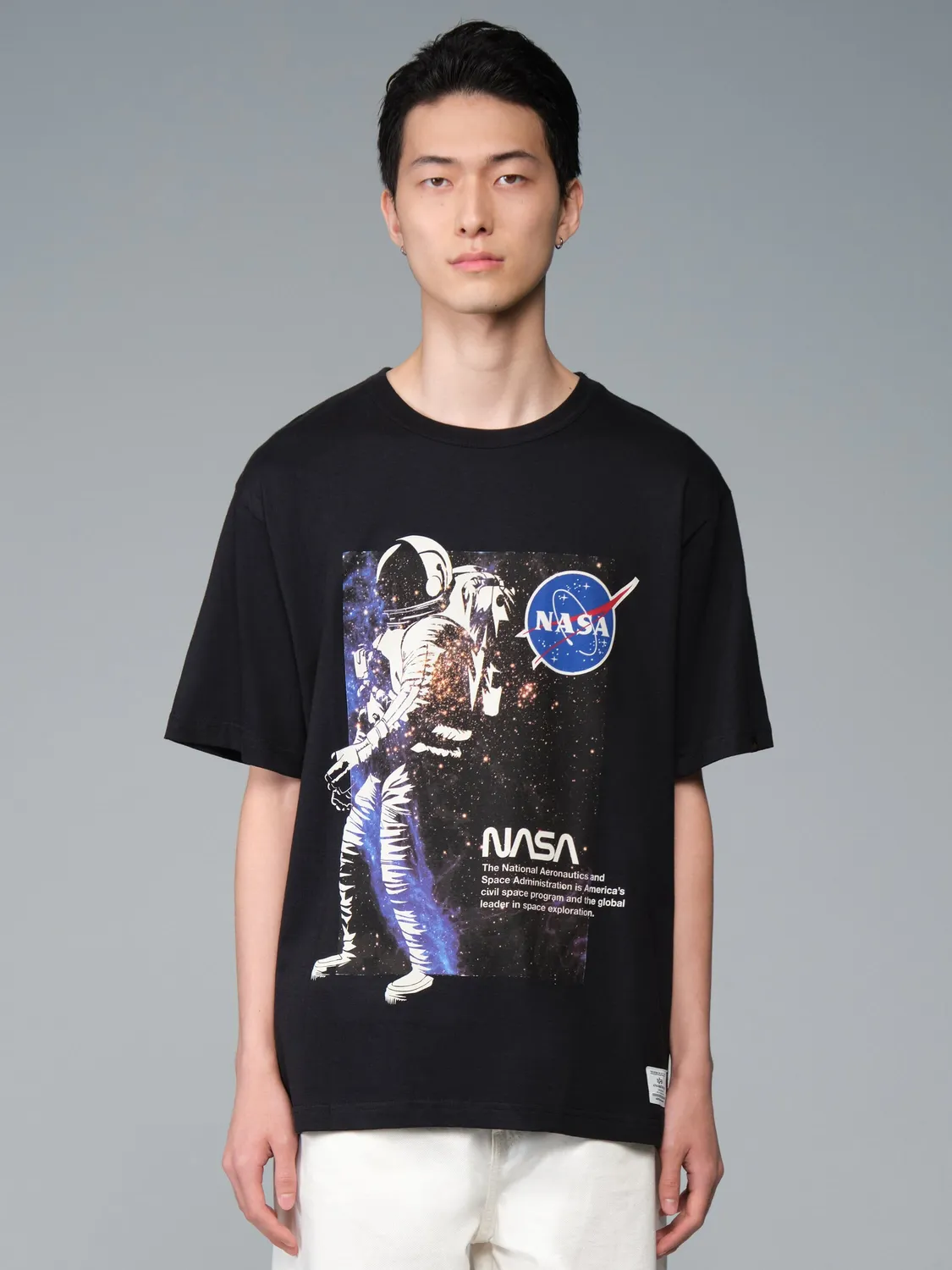 Alpha Industries NASA Astronaut tricou negru bumbac