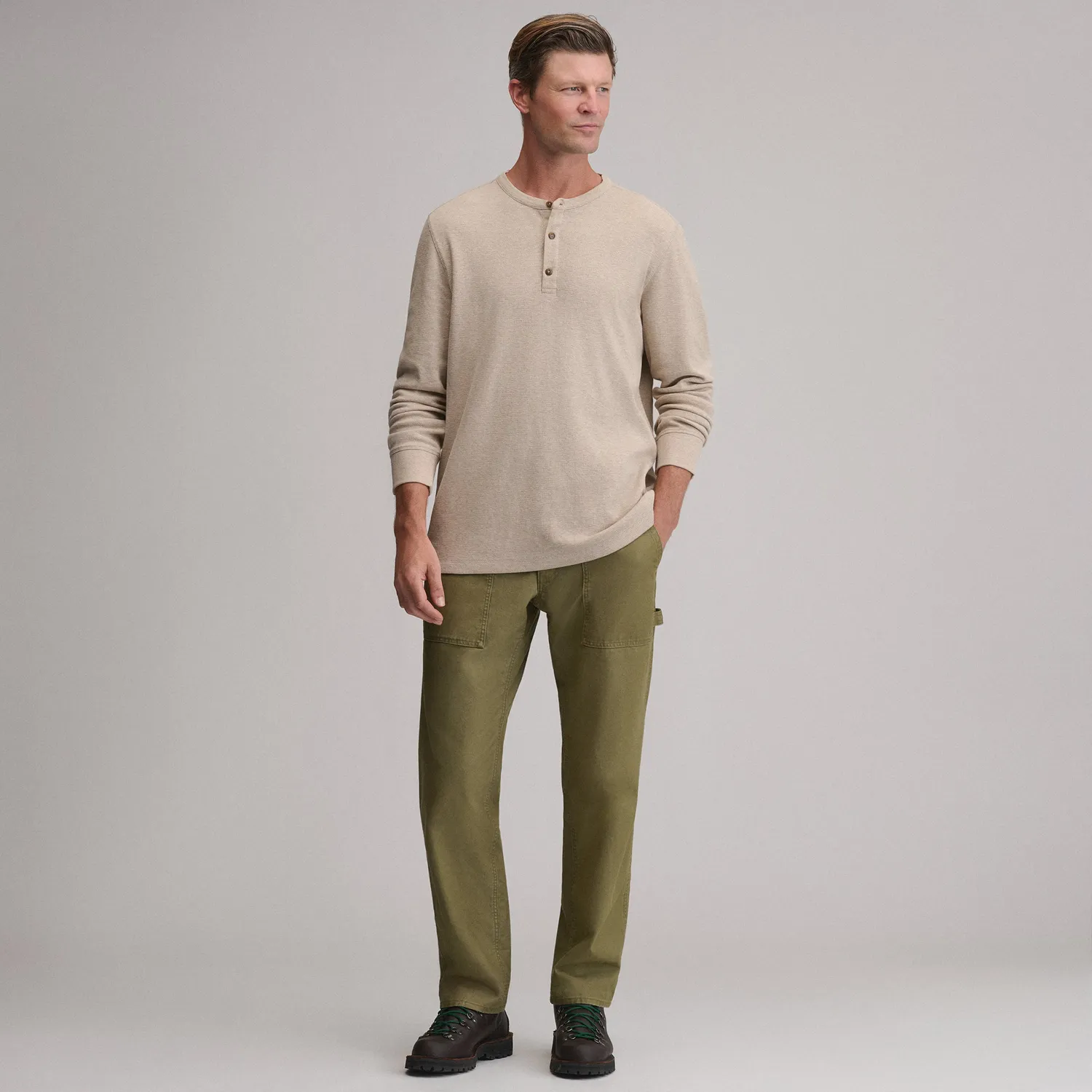 Eddie Bauer Birds Eye Henley Termic Barbati Gri