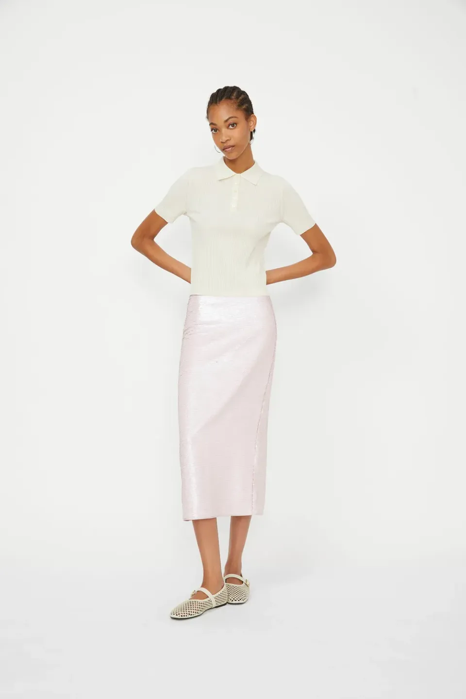 Isabelle Blanche polo tricotat bumbac roz S