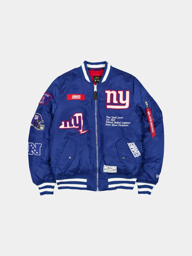 Alpha Industries New York Giants MA-1 geacă bomber albastru