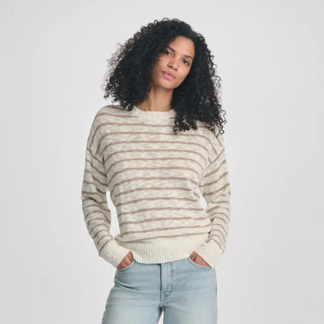 Eddie Bauer Slub Stripe pulover dama Pale Blue dungi
