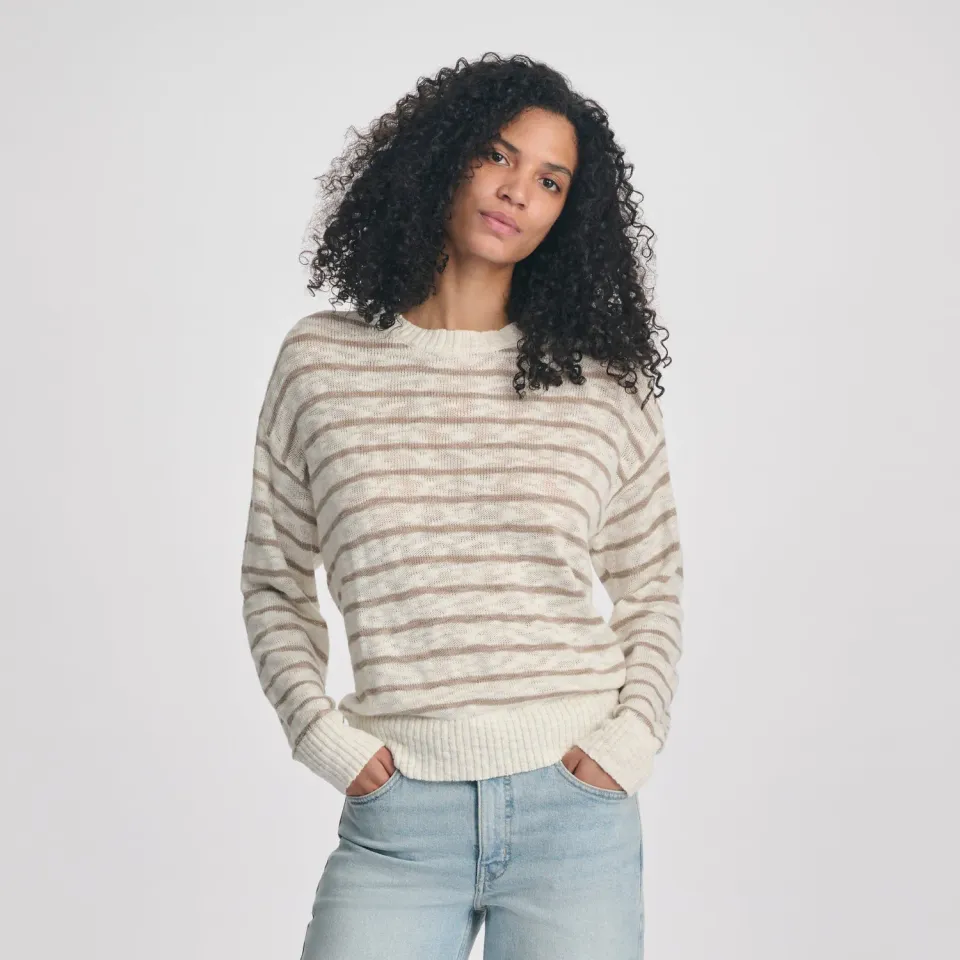 Eddie Bauer Slub Stripe pulover dama Pale Blue dungi