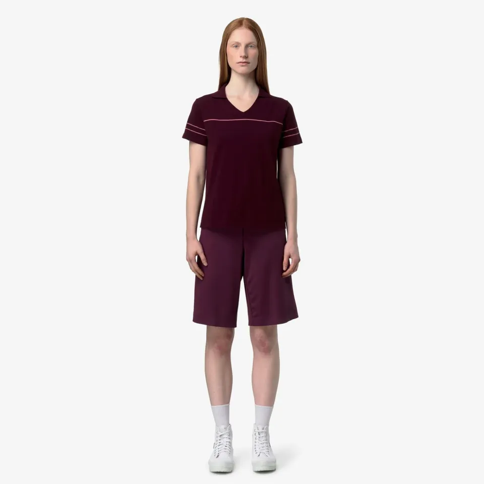 K-Way Mazardy Stripes polo dama violet dungi bumbac