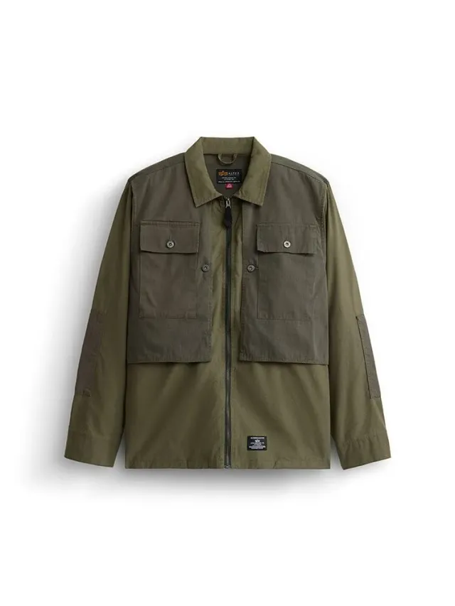 Alpha Industries P-44 camasa overshirt verde bumbac usor