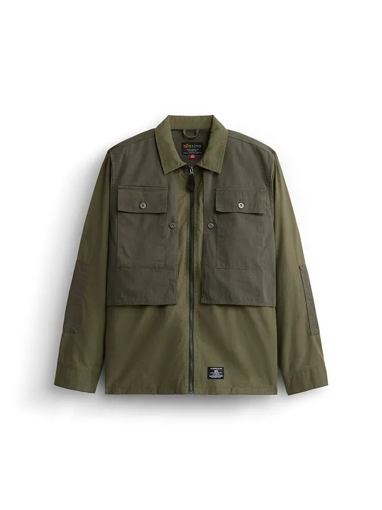 Alpha Industries P-44 camasa overshirt verde bumbac usor